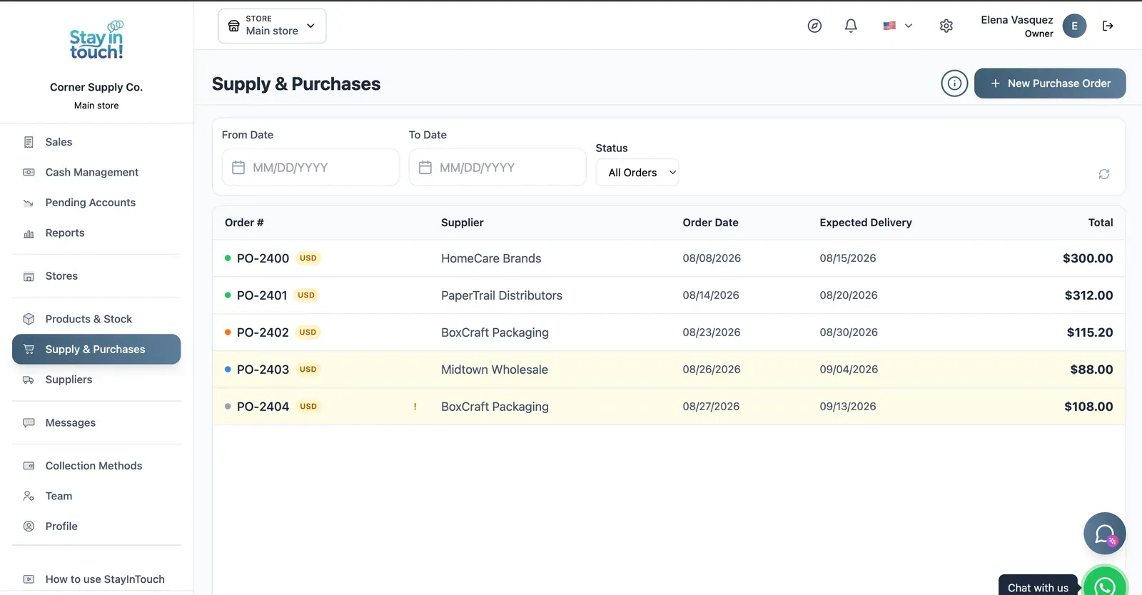 Purchase Orders