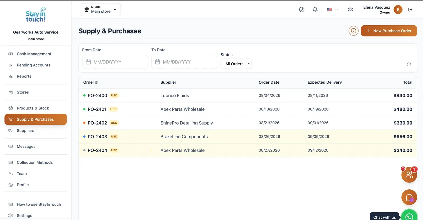 Purchase Orders