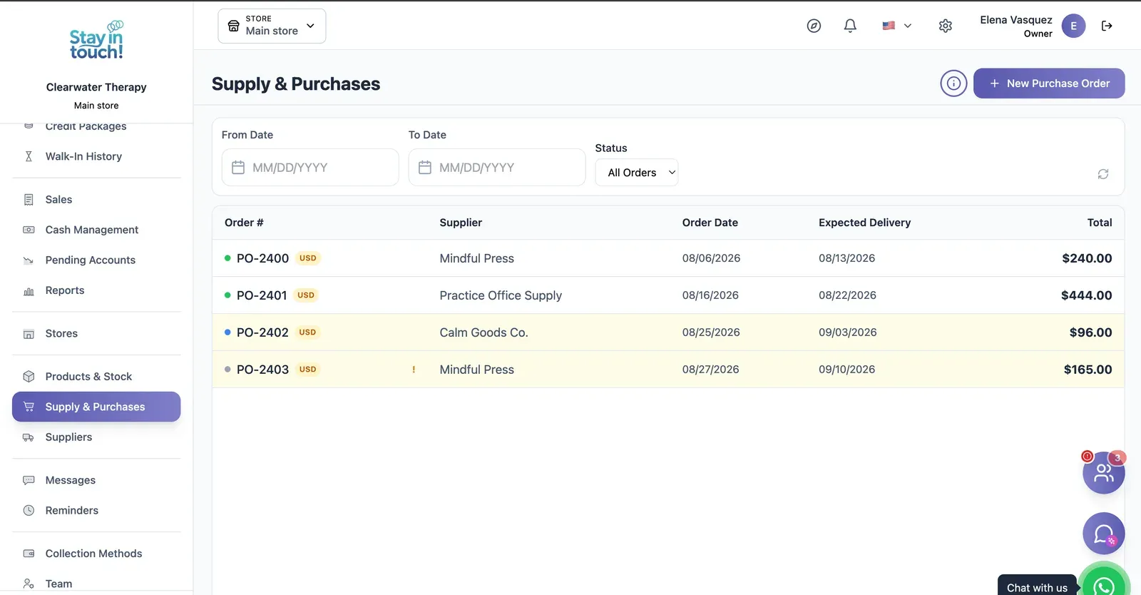 Purchase Orders